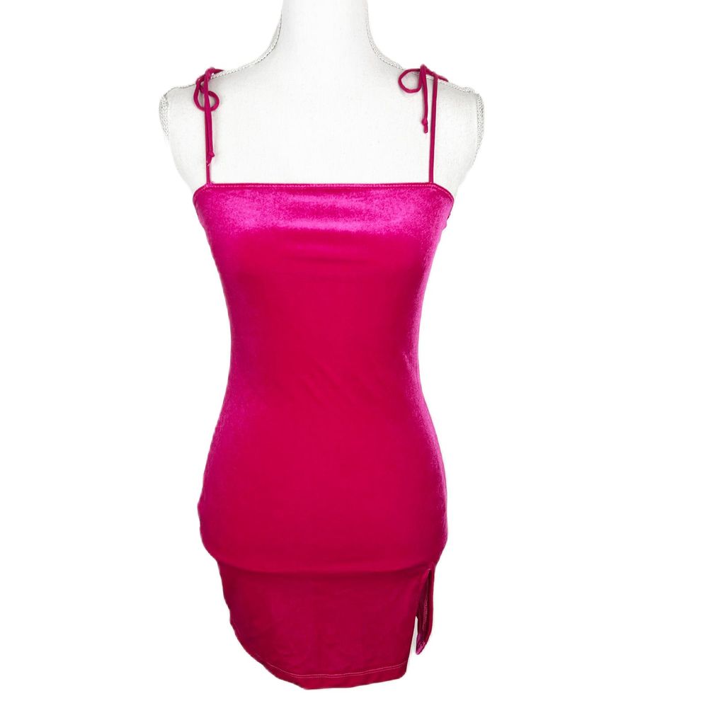 Motel Dress Women Small Barbie Pink Velvet Velour Mini Sleeveless Party Cocktail